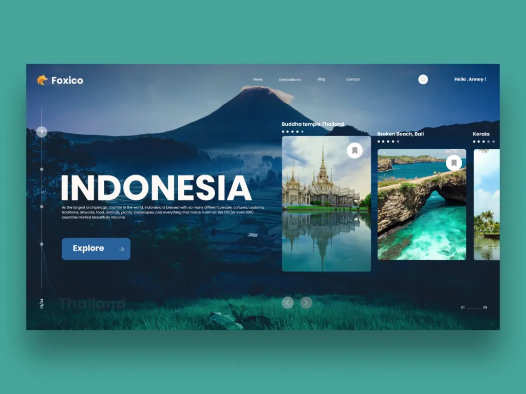 creative travel website design 4x